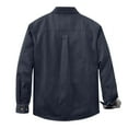 thumbnail image 6 of Mens Fall Shirt Long Sleeve Button down Trucker Jackets Construction Workwear Western Outfit Winter Coat with Pockets New Open Front Jacket for Men Dark Blue L, 6 of 7