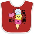 thumbnail image 3 of Inktastic I Love Ice Cream with Cute Ice Cream Cone Boys or Girls Baby Bib, 3 of 4