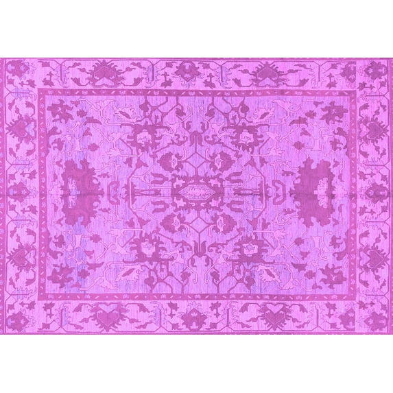 Ahgly Company Indoor Rectangle Oriental Purple Traditional Area Rugs, 2' x 4'