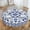 Blue Floral Symmetrical Ornam, variant on Checkered Red Tulips Hearts Round Tablecloth Waterproof Oil-Proof Plastic Table Cloth Stain-Resistant Wipeable 60" for Camping, Dining, Indoor and Outdoor