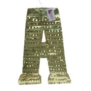 APINATA4U 20'' Tall Letter A Pinata Gold Color