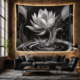 thumbnail image 6 of Floral Garden Lotus with Flower Grayscale Petal Subtle, Mystical Fantasy for Space Lovers, Galaxy Room Decor, Mother'S Day Gift, Tapestry Wall Hanging for Bedroom and Dorm, 6 of 7