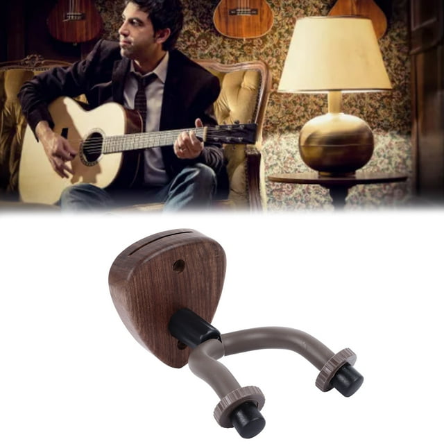 Guitar Hanger, Guitar Neck Hanger Wall Mount Hook Stand With Wooden Base String Instrument Holder For Bass Banjo Violin