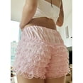 thumbnail image 4 of Yunliwuli Women Summer Floral Lace Shorts Casual Ruffled Elastic Waist Short Pants for Beach Nightclub Streetwear, 4 of 5