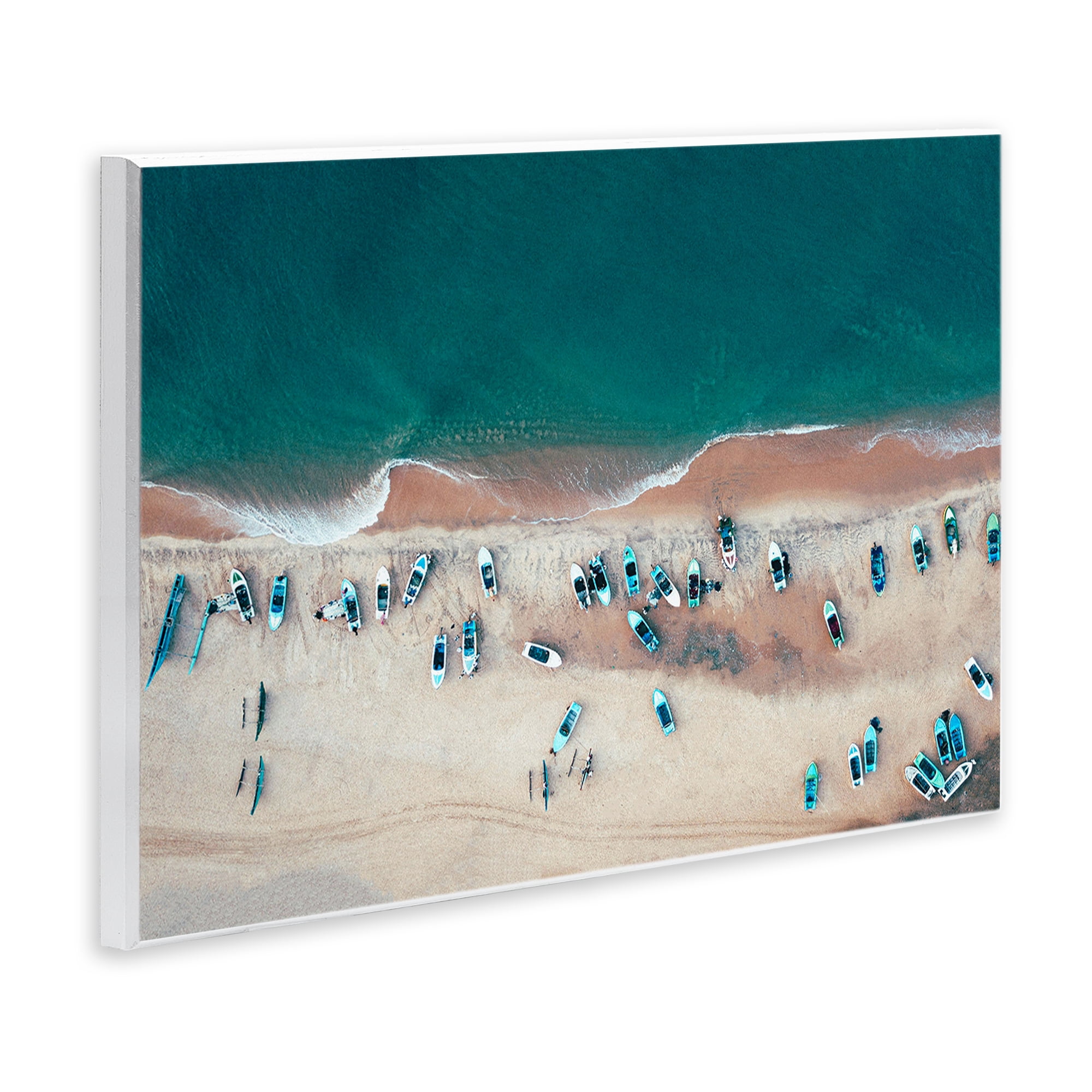 Stupell Industries Aerial Boats on Shore Nautical & Beach Photography Unframed Art Print Wall Art, 19 x 13