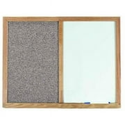 Aarco Products FCO1824G Oak Frame Combination Grey Fabric Tack Board - 18 H x 24 W in.