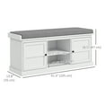 thumbnail image 3 of HOMCOM Banc de Rangement pour Chaussures avec Coussin, 2 Armoires pour Entrée, Blanc, 3 of 10