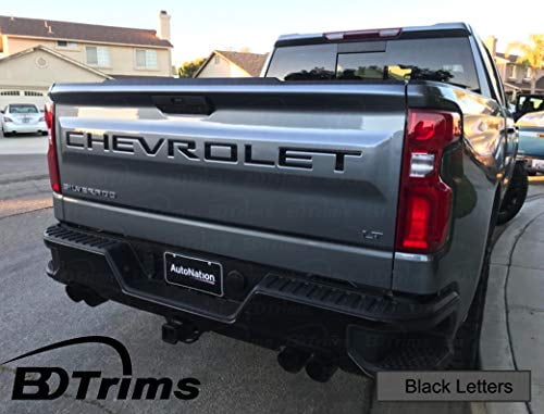 BDTrims | Tailgate Plastic Letters Inserts Fits 2019 Silverado Models ...