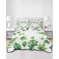 thumbnail image 2 of Quilts King Size Bedding Set, Green Botanical Lightweight Quilted Comforter, Spring Ivy Ferns Leaves Plants Soft Reversible Bedspread Coverlet with Pillow Covers for All Season, 96" x 106", 2 of 7