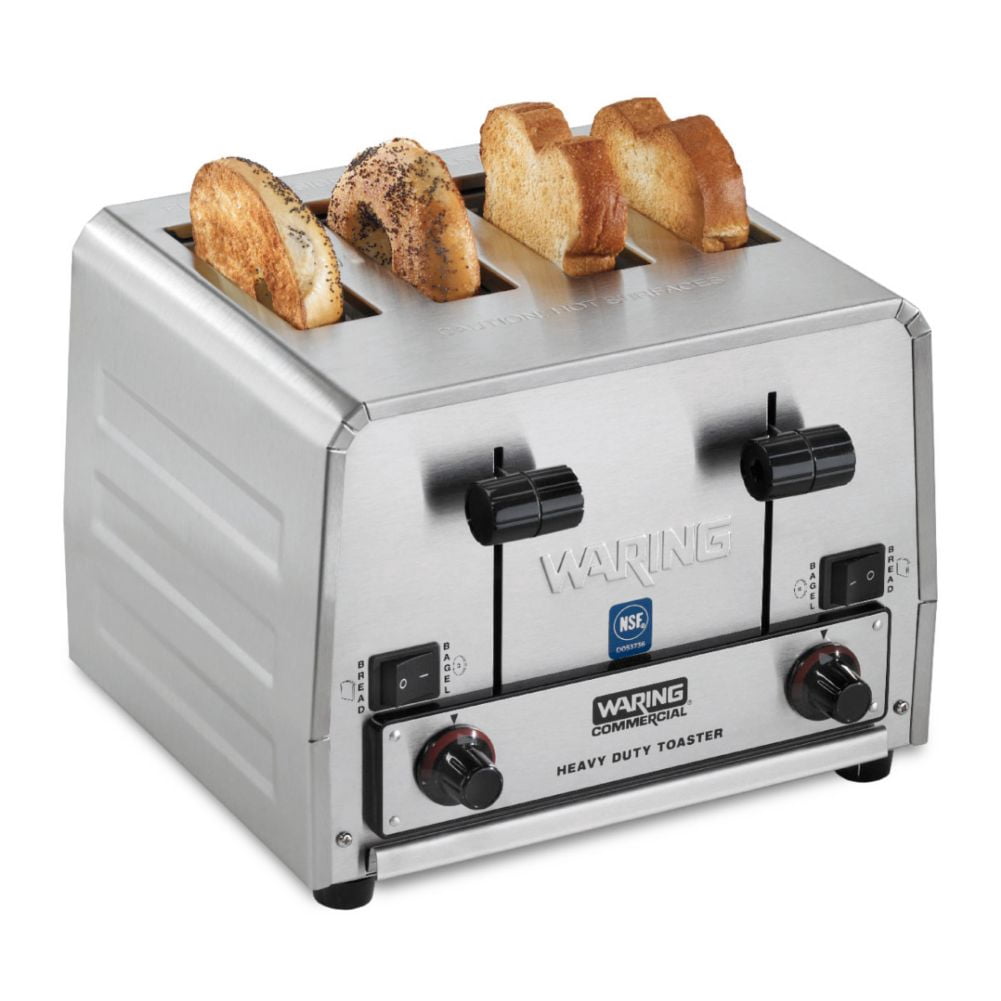 Waring Commercial WCT850RC Heavy Duty Bread and Bagel Toaster, Silver
