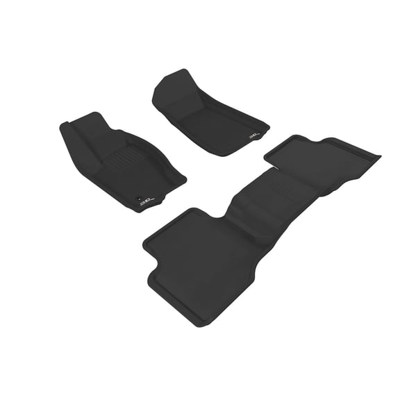 3D MAXpider L1JP00101509 All-Weather Floor Mats for Jeep Grand Cherokee 2005-2010 Custom Fit Car Floor Liners, Kagu Series (1st & 2nd Row, Black)