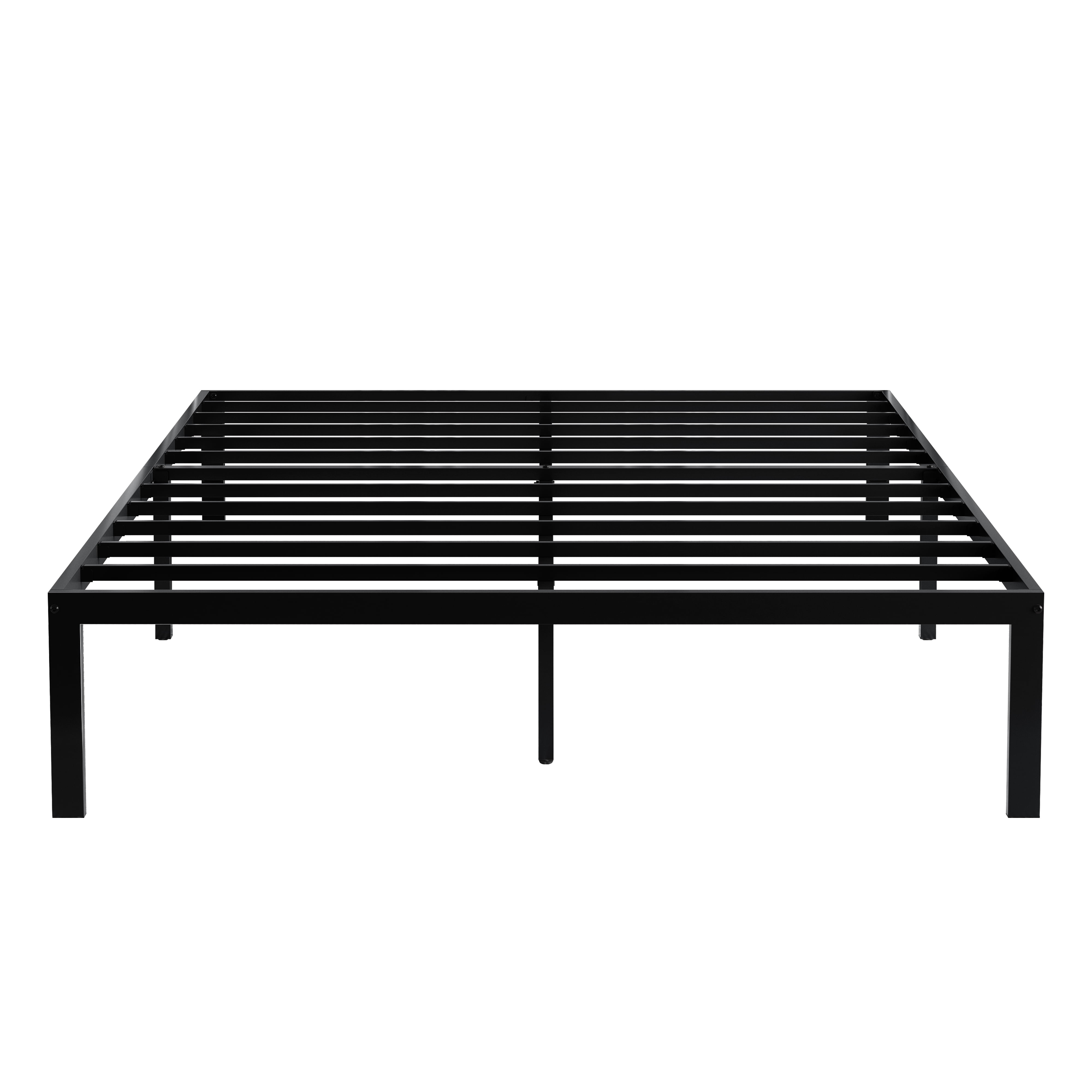 Castle Place Minimalist Metal Platform Bed Queen, Black