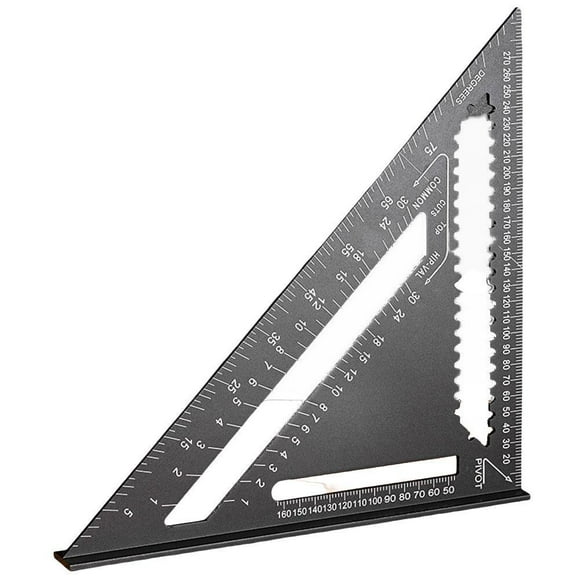 Carpenter Square 12 Inch,Aluminum Square Carpenter Measuring Layout Tool,Alloy Metal Triangle Ruler Imperial Protractor for Woodworking and Carpentry, Rafter Square for Angle Drawing