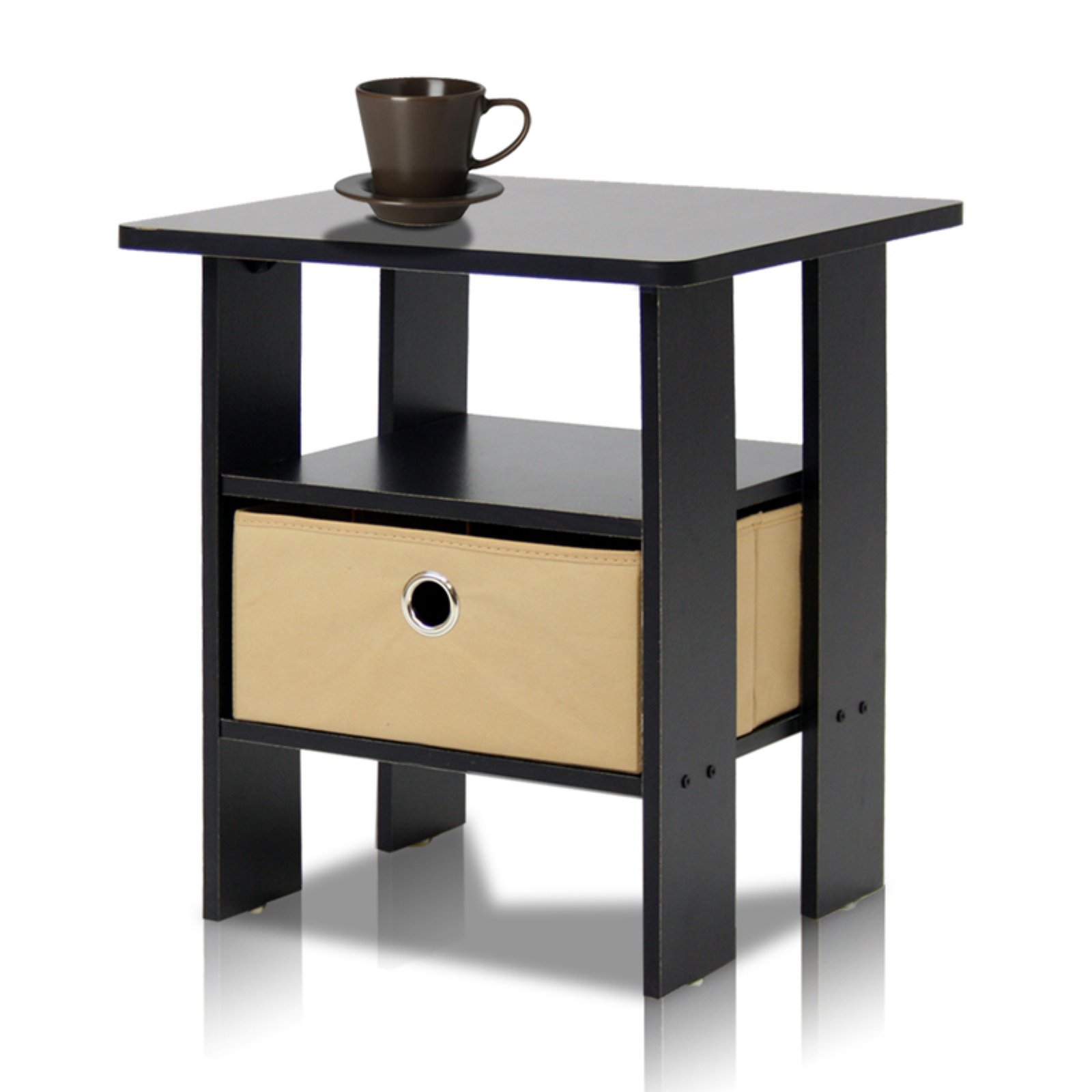 Furinno Andrey Engineered Wood End Table with Bin Drawer in Steam Beech/Natural - image 4 of 7