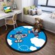thumbnail image 1 of Alfombras azules de dibujos animados para dormitorio, Alfombra de estilo bonito para habitación de niños, suave, antideslizante, para gatear, alfombra redonda para habitación de bebé Fivean unisex, 1 of 2