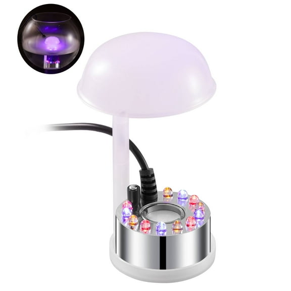 VINTS Mist Maker,12 LED Mister Fogger Water Fountain Pond Fog Machine Atomizer Air Humidifier, Fountain Mister Fogger with Splashing Guard Perfect for Fountain Pond Halloween (Sliver)