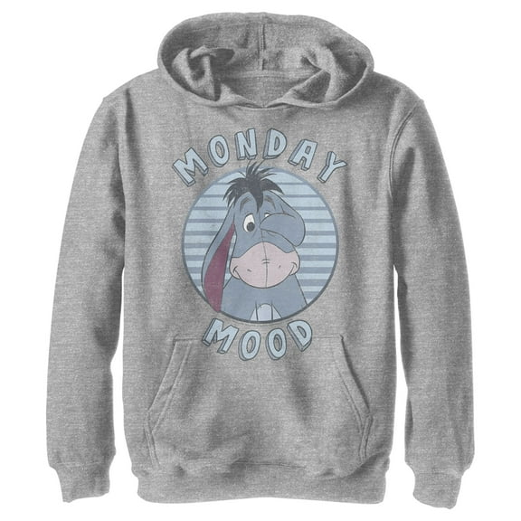 Boy's Winnie the Pooh Eeyore Monday Mood Pull Over Hoodie Athletic Heather X Large