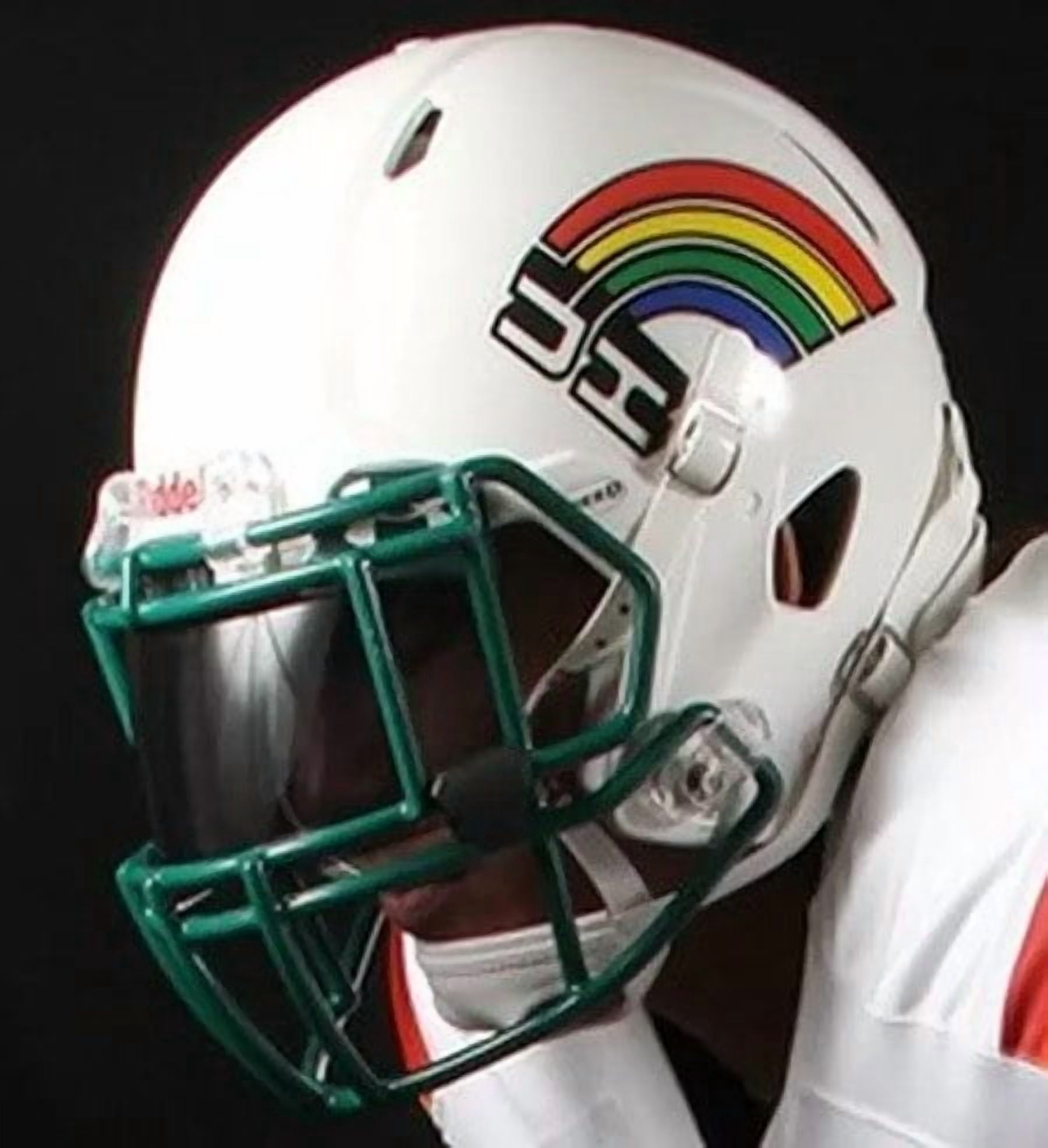 Hawaii Rainbow Warriors Retro Rainbow Riddell NCAA Speed Mini Helmet