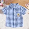thumbnail image 2 of mgoYE Toddler Boy Clothes 4t Toddler Boy Easter Clothes Baby Boy Bunny Short Sleeve T Shirt Button Top Spring Summer Clothes(Blue,5-6 Years), 2 of 7