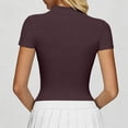 thumbnail image 5 of WERYOUNG Seamless Yoga Short Sleeve T Shirts For Women With Front Zipper Lightweight Breathable Running Gym Tees Comfortable Top XL, 5 of 6