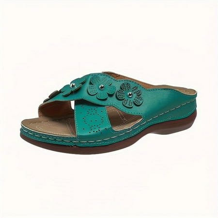 

Women s Comfortable Flower Decor Casual Open Toe Wedge Sandals -Platform Shoes