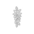 thumbnail image 3 of 4.84Cttw Baguette & Round Diamond Leaf Statement Drop Earrings 18K White Gold, 3 of 6