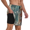 thumbnail image 3 of Picia Starry Sky Cloud Fox pattern Mens Swim Trunks with Compression Liner Stretch Beach Shorts Quick Dry with Zipper Pockets No-Chafing Board Shorts-Large, 3 of 9
