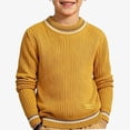 thumbnail image 2 of NORO ARK Kids Sweater (0-11 Years) Thickened Knitted High Collar Long Sleeved Acrylic Yellow Size 4T, 2 of 6