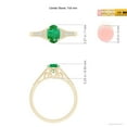 thumbnail image 6 of Angara Natural 0.66 Ct. Emerald with Diamond Vintage Inspired Ring in 14K Yellow Gold for Women (Ring Size: 3), 6 of 11