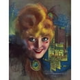 thumbnail image 2 of Rolf Armstrong 15x18 Gold Ornate Wood Frame and Double Matted Museum Art Print Titled - The Eyes Have it (1914), 2 of 4