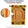 thumbnail image 4 of America Forever Sunflower Monogram House Flag Letter D 28 x 40 inches Double Sided, Summer Spring Floral Flower Sunflowers Seasonal Outdoor Decor, Holiday Outside Yard Decorations, 4 of 5