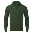 thumbnail image 3 of Bcfgryg Male Casual Simple Bottom Sweater Solid Color Warm Wool Knit Half Zip Long Sleeve Sweater Mens Cardigans Green M, 3 of 4