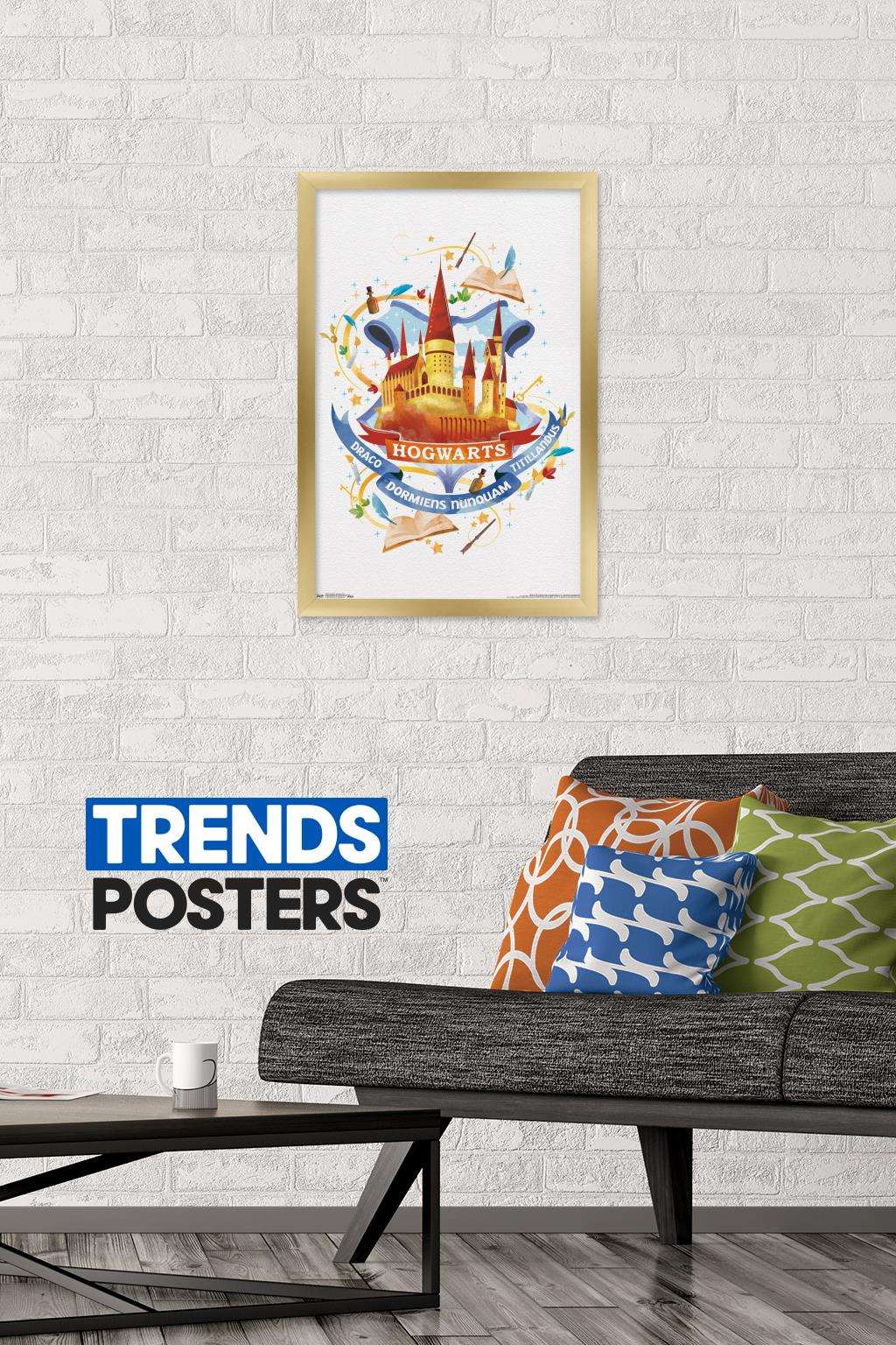 The Wizarding World: Harry Potter - Hogwarts Castle Charm Wall Poster, 14.725" x 22.375", Framed