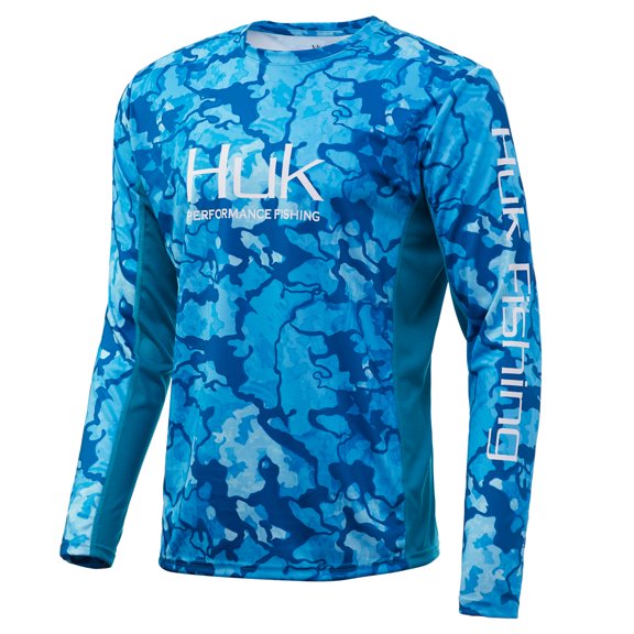 Huk Men's Icon X Camo Current North Drop Small Long Sleeve Shirt