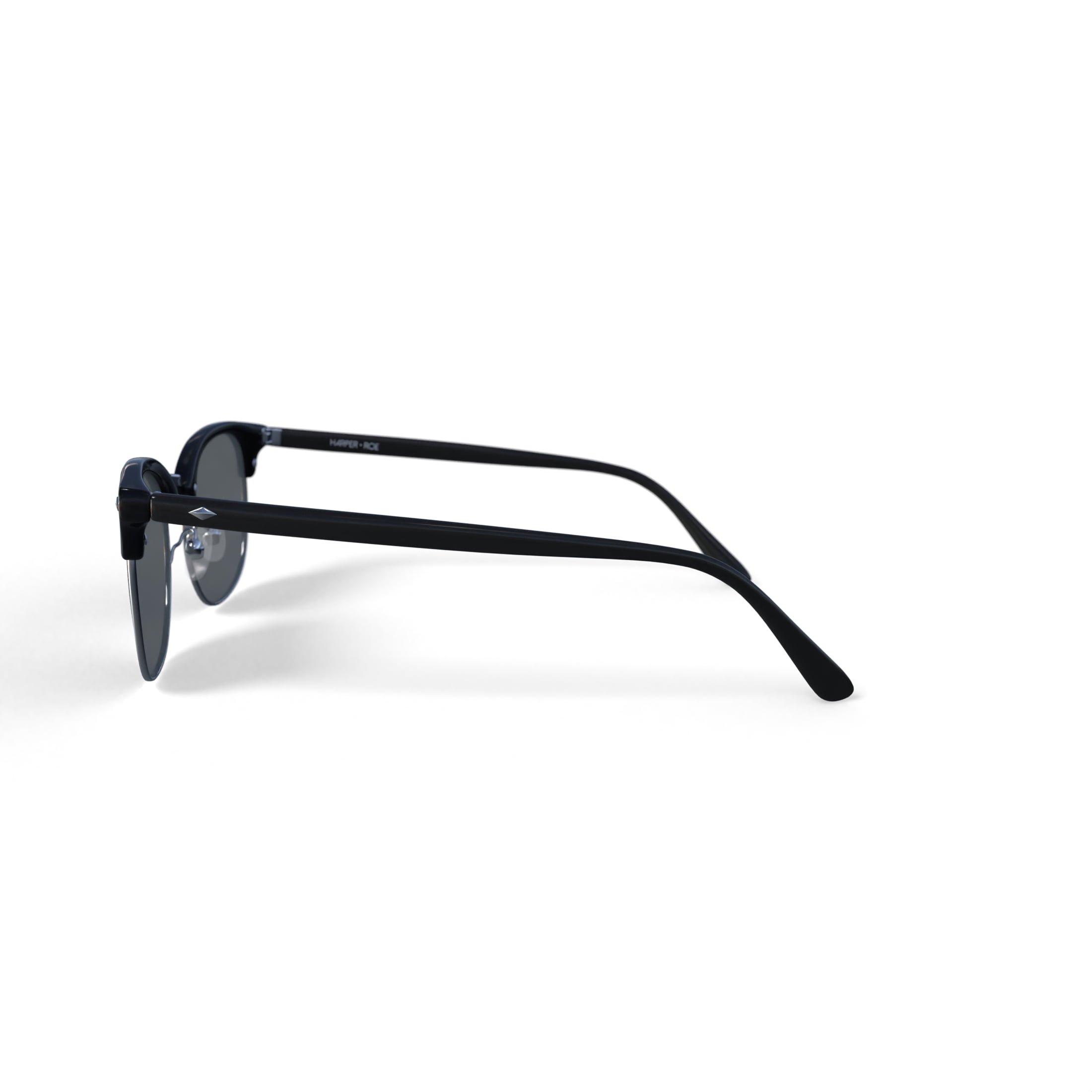 Harper + Roe HR4001 Sunglasses with Case, Black, Square, Plastic, 54-19-140