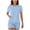 Light Blue, variant on AherBiu Workout Sets for Women 2 Piece Summer Outfits Short Sleeve Basic Tshirts with Elastic Short Leggings Bottoms Set