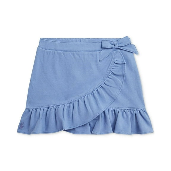 Polo Ralph Lauren Toddler & Little Girls Ruffled Stretch Mesh Faux-Wrap Skort