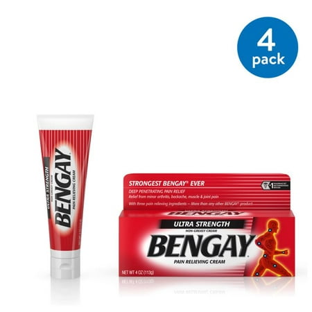 (4 Pack) Ultra Strength Bengay Pain Relief Cream, 4 (Best Meds For Back Muscle Pain)