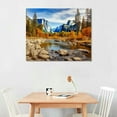 thumbnail image 2 of Nawypu Yosemite Valley Mountain Wall Art Panorama of National Park Canvas Prints Nature Landscape Pictures Wall Decor Fall Stream Forest Painting Artwork for Living Room Home Decorations 20x16 inch, 2 of 4