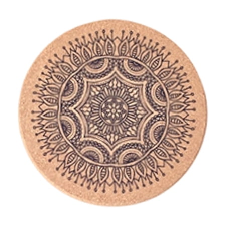 Vintage Floral Printed Round Single Cork Coaster Water Absorbent Heat Resistant Non Decorative Drink Cup Mat Natural Cork Table Protector for Coffee Tea Mugs Home Kitchen Cafe Bar Use