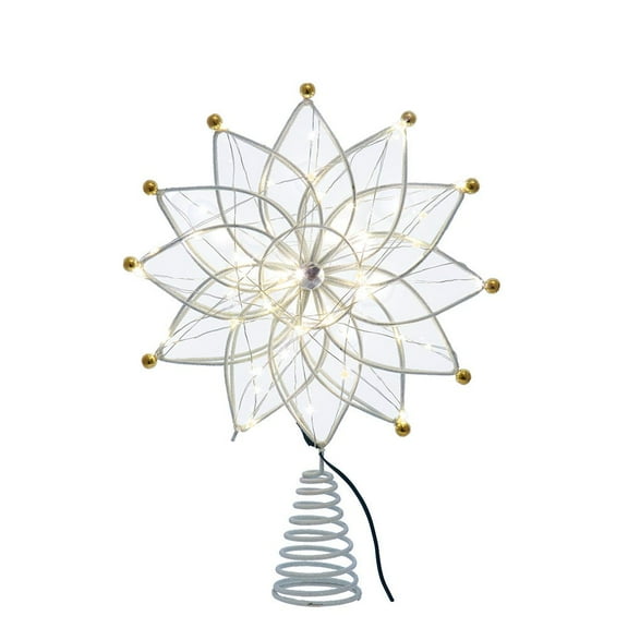 Kurt Adler stunning 14.5-Inch 50-Light Warm White LED 12-Point Star Tree Topper