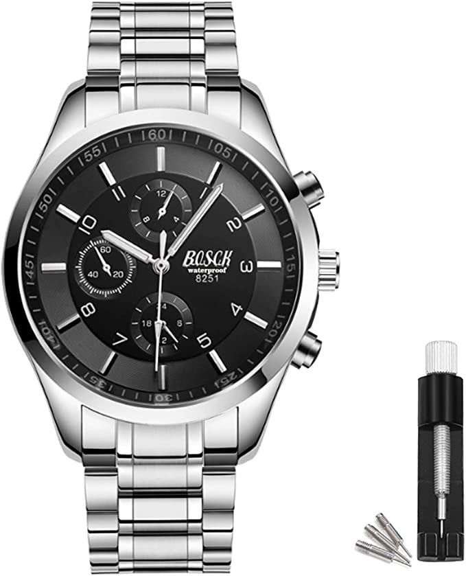 BOSCK Analog Mens Watch(No Chronograph), 40mm Easy Read Auto Date and