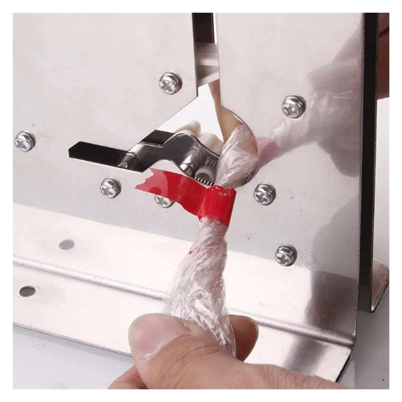 Stainless Steel Supermarket Bag Sealing Machine, Food Packaging Fruit Shop Packer Portable Tape Cutter Dispenser
