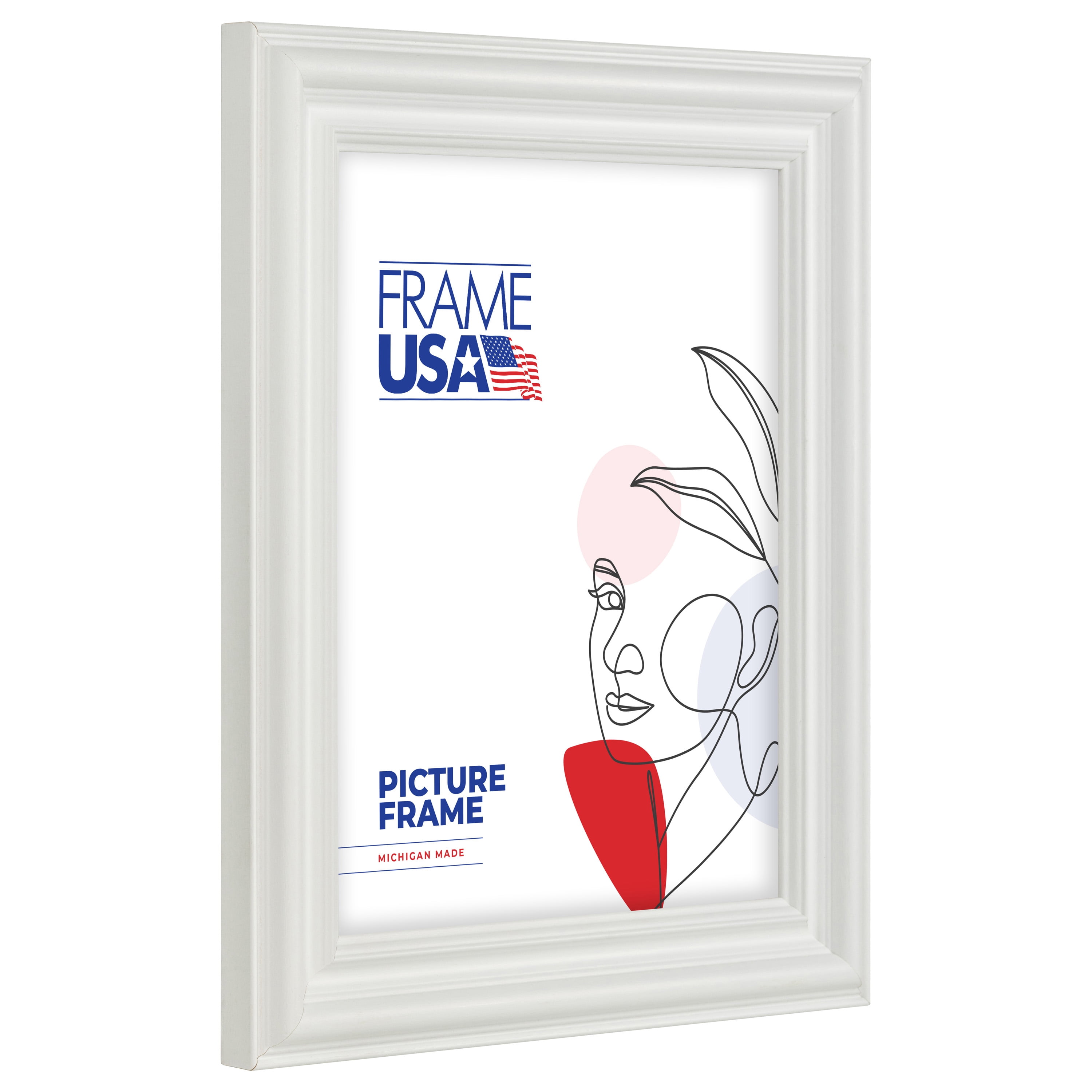 18x24 Picture Frame – White Grande Style 83803-002, 1.5 Inch Wood Moulding, Includes Plexiglass and Backing –&nbsp;Wall Display Frame for Art, Posters, or Photos – Frame USA
