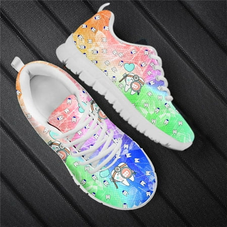 

2020 New Casual Men Lace Up Flats Sneakers Cute Cartoon Galaxy Dental/Tooth/Dentist Print Women Shoes Brand Footwear