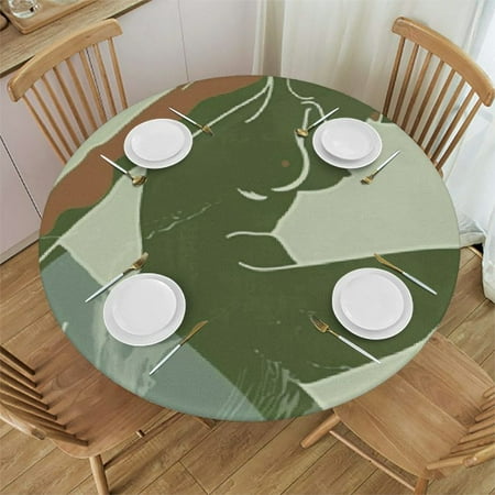 

SHERONV Wave Pattern Round Table Cover Stain Resistant Washable Indoor Outdoor Tablecloth Kitchen Dining Wedding Parties 100% Polyester Fiber 38-42