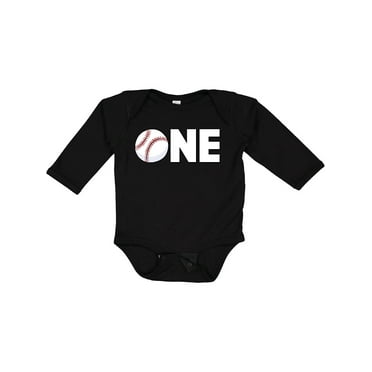 Inktastic One Baseball First Birthday Boys or Girls Long Sleeve Baby Bodysuit