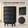 thumbnail image 6 of Enyopro 4 Drawer Dresser for Bedroom, Black Wooden Chest of Drawers, Bevel Design Modern 4 Drawer Chest Storage Dresser for Closet, Living Room, Hallway, 6 of 7