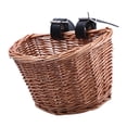 thumbnail image 2 of Bike Wicker Basket Front Cargo Pets Carrier with Adjustable Straps Bike Pannier 30cmx23cmx22cm, 2 of 9