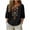 Black, variant on Summer Deal Tops for Women 3/4 Sleeve Boho Shirts Plus Size V Neck Embroidered Tunic Peasant Clothes